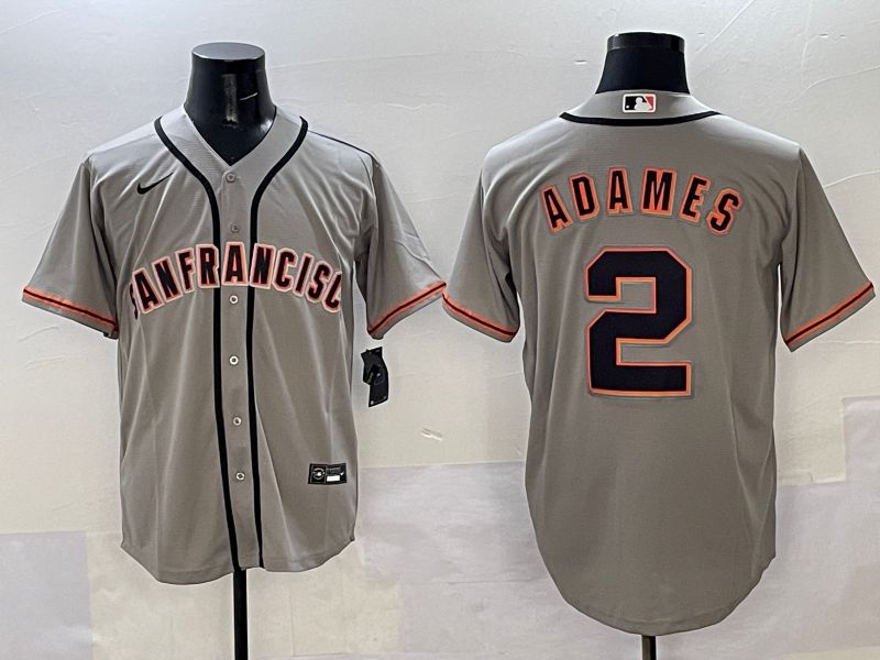 Men San Francisco Giants #2 Adames Grey Game Nike 2025 MLB Jersey style 31->san francisco giants->MLB Jersey